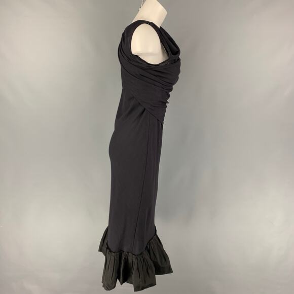 VERA WANG Size 4 Navy Wool Polyester Sleeveless Dress - Picture 2 of 5